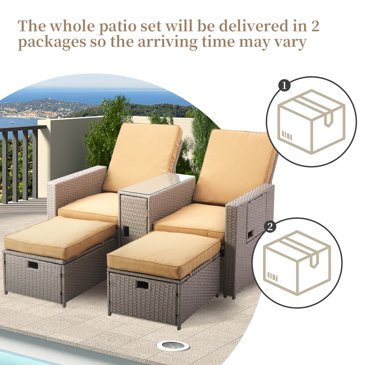 Double Wicker Sofa Set