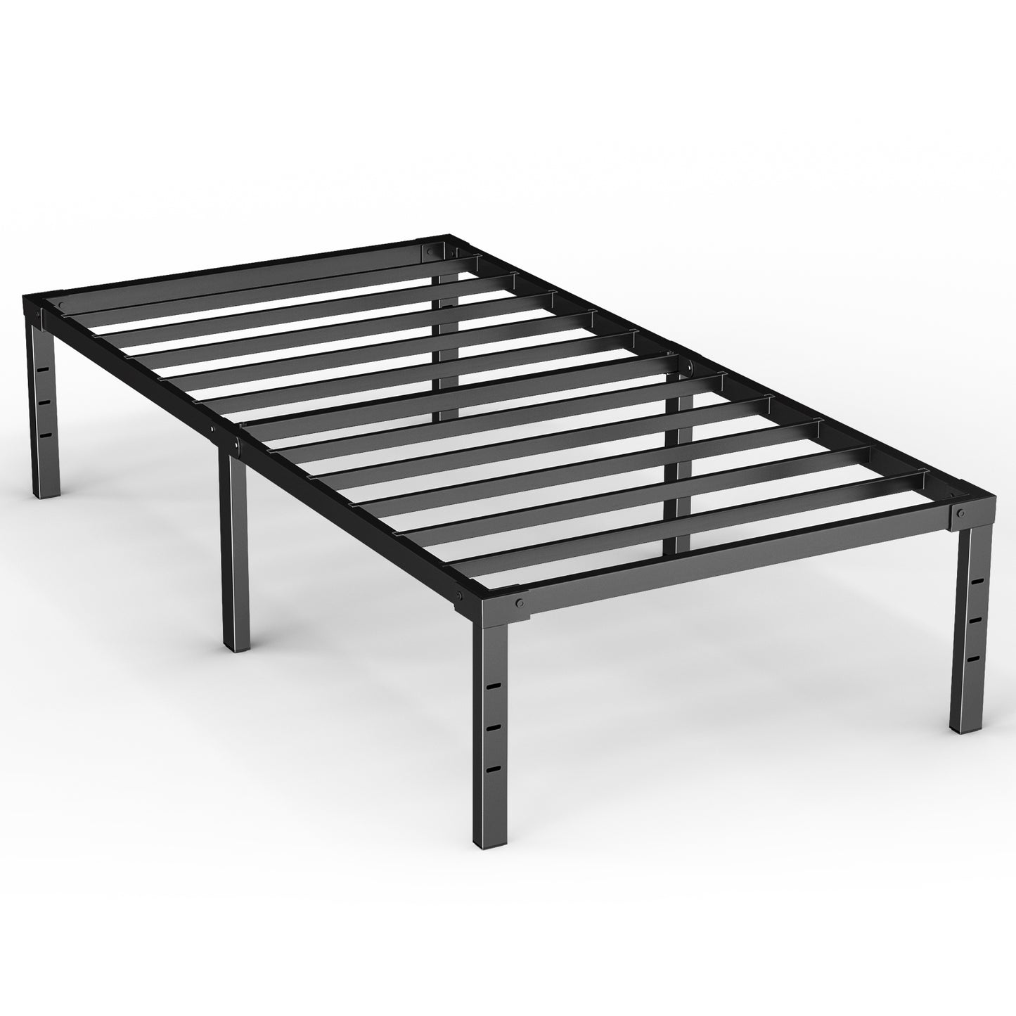 Capri Twin Bed Frame, 18 Inch Metal Platform Bed Frame, Heavy Duty, No Box Spring Needed, Easy Assembly, Black