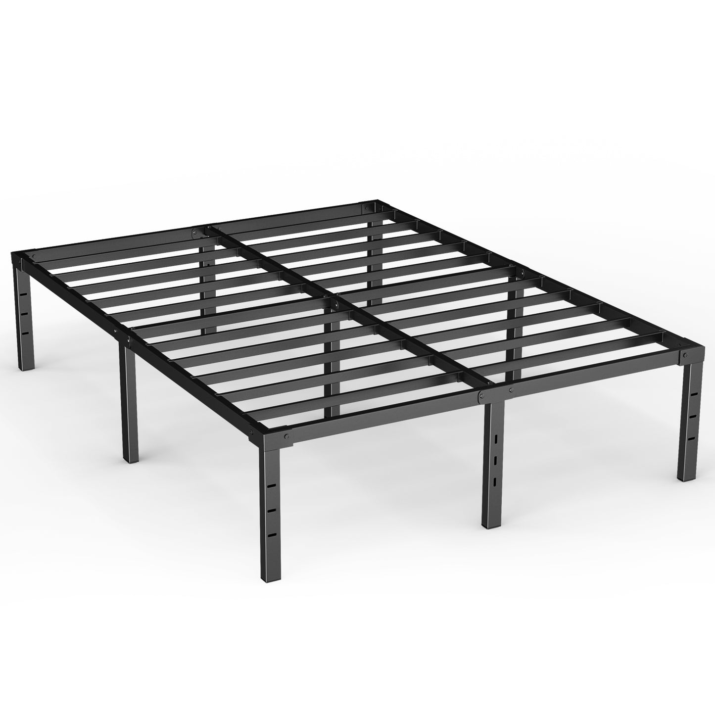 Capri Queen Bed Frame, 18 Inch Metal Platform Bed Frame, Heavy Duty, No Box Spring Needed, Easy Assembly, Black
