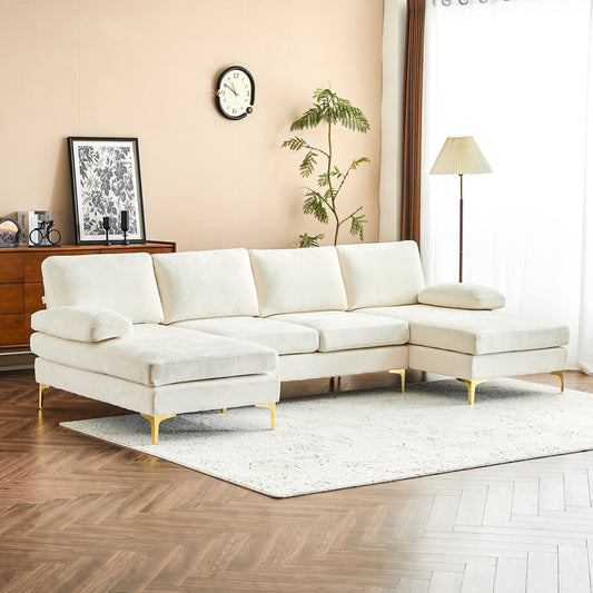 capri Comfortable Chenille U-Shaped Sectional Sofa Couch