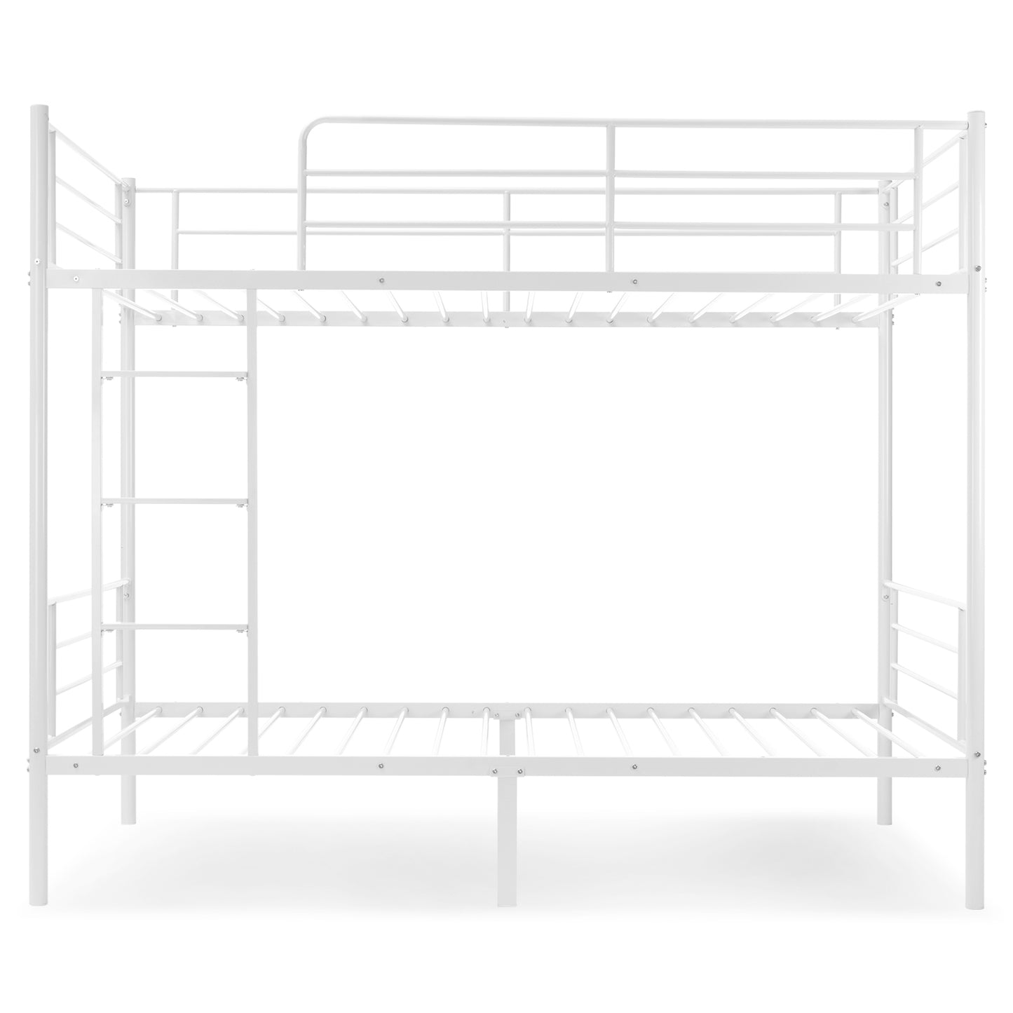 Twin-Over-Full Metal Bunk Bed with Ladder and Guardrails
