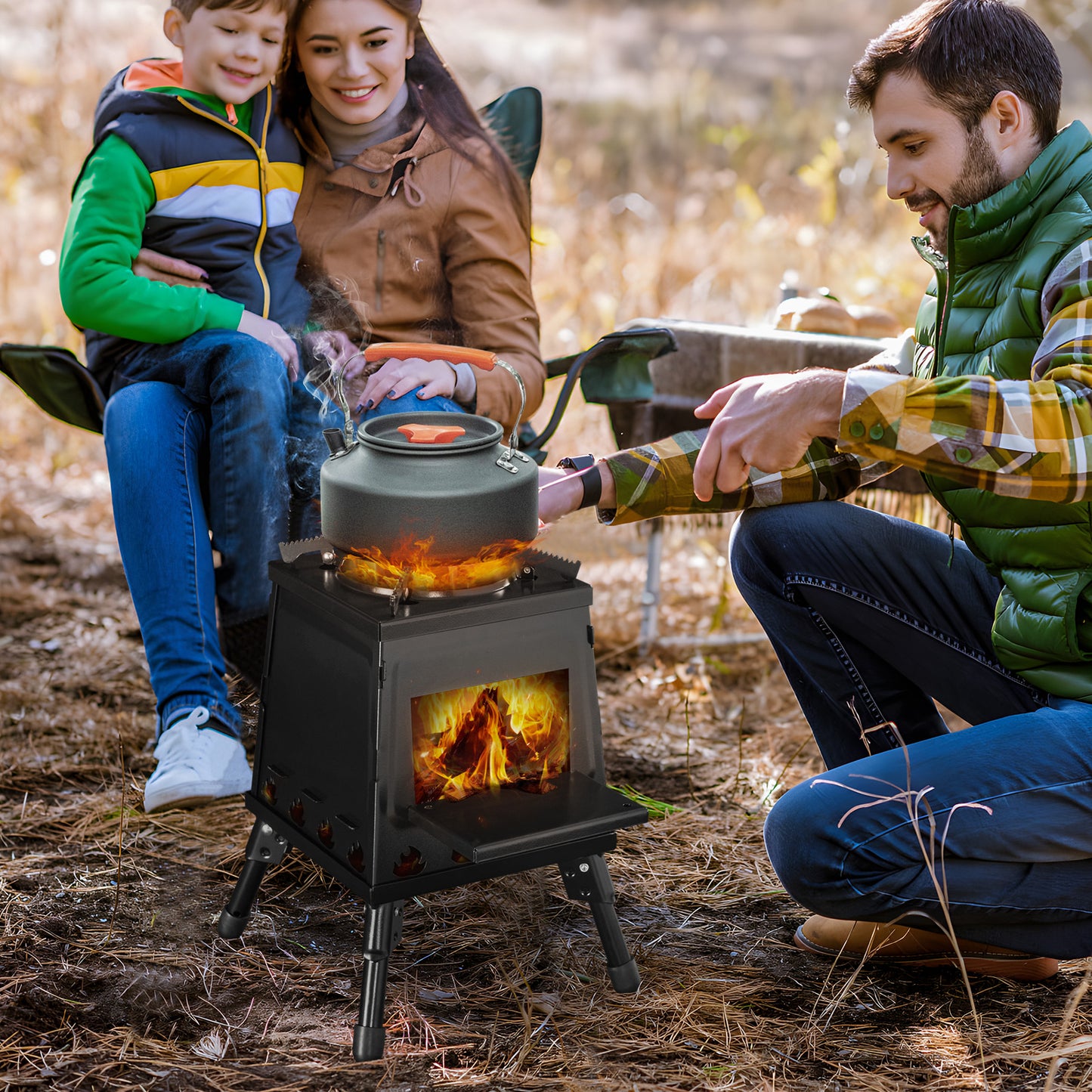 Capri Outdoor Wood Burning Stove, Portable Camping Wood Stove for Backpacking Outdoor Cooking, Easy to Carry and Assembly