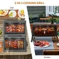 Capri Portable Charcoal Grill with Chimney, Small BBQ Grill Double Sided BBQ Area, Mini Tabletop Charcoal Barbecue Grill for Outdoor Camping Backyard Party BBQ Cooking, Easy to Carry and Assembly
