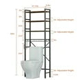 Capri Over The Toilet Storage Shelf, 4-Tier Freestanding Bathroom Organizers and Storage, above Toilet Space Saver Rack with Adjustable Shelves, Toilet Paper Holder and 9-Hooks, Rustic Brown
