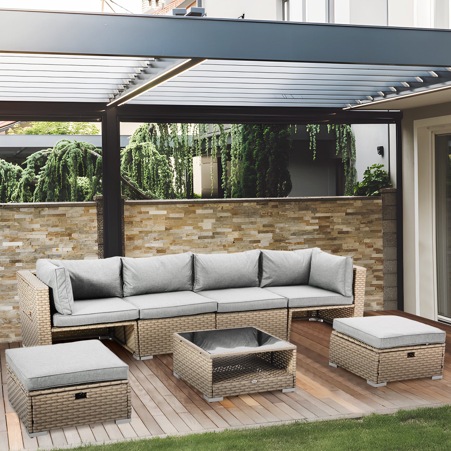 Capri 5 Pieces Outdoor Conversation Chaise Lounge Furniture