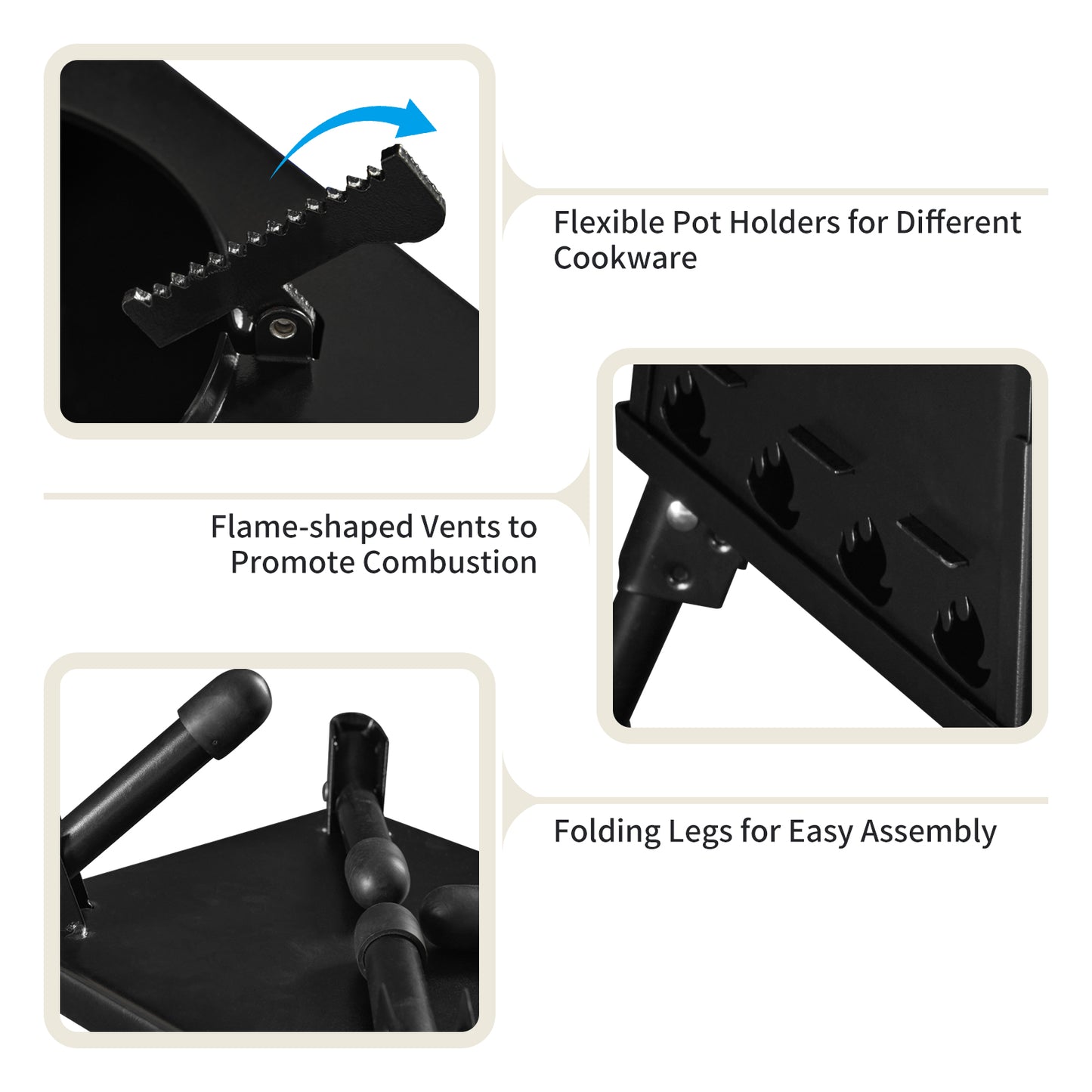 Capri Outdoor Wood Burning Stove, Portable Camping Wood Stove for Backpacking Outdoor Cooking, Easy to Carry and Assembly