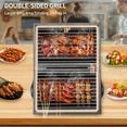 Capri Portable Charcoal Grill with Chimney, Small BBQ Grill Double Sided BBQ Area, Mini Tabletop Charcoal Barbecue Grill for Outdoor Camping Backyard Party BBQ Cooking, Easy to Carry and Assembly