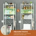 Capri 4-Tier Over-the-Toilet Storage Shelf, Bathroom Organizer Shelf Over Toilet, Freestanding Space Saver Rack with Adjustable Shelf and Basket, White