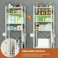 Capri Over The Toilet Storage Shelf, 4-Tier Freestanding Bathroom Organizers and Storage, above Toilet Space Saver Rack with Adjustable Shelves, Toilet Paper Holder and 9-Hooks, White