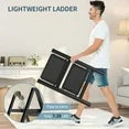 Capri 2 Step Ladder for Adults, Folding Step Stool with Anti-Slip Foot Pads and Widened Pedals, Portable Step Ladder for Kitchen, Household, Library, 330 lbs Capacity, Lightweight, Black