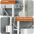 Capri 4-Tier Over-the-Toilet Storage Shelf, Bathroom Organizer Shelf Over Toilet, Freestanding Space Saver Rack with Adjustable Shelf and Basket, White