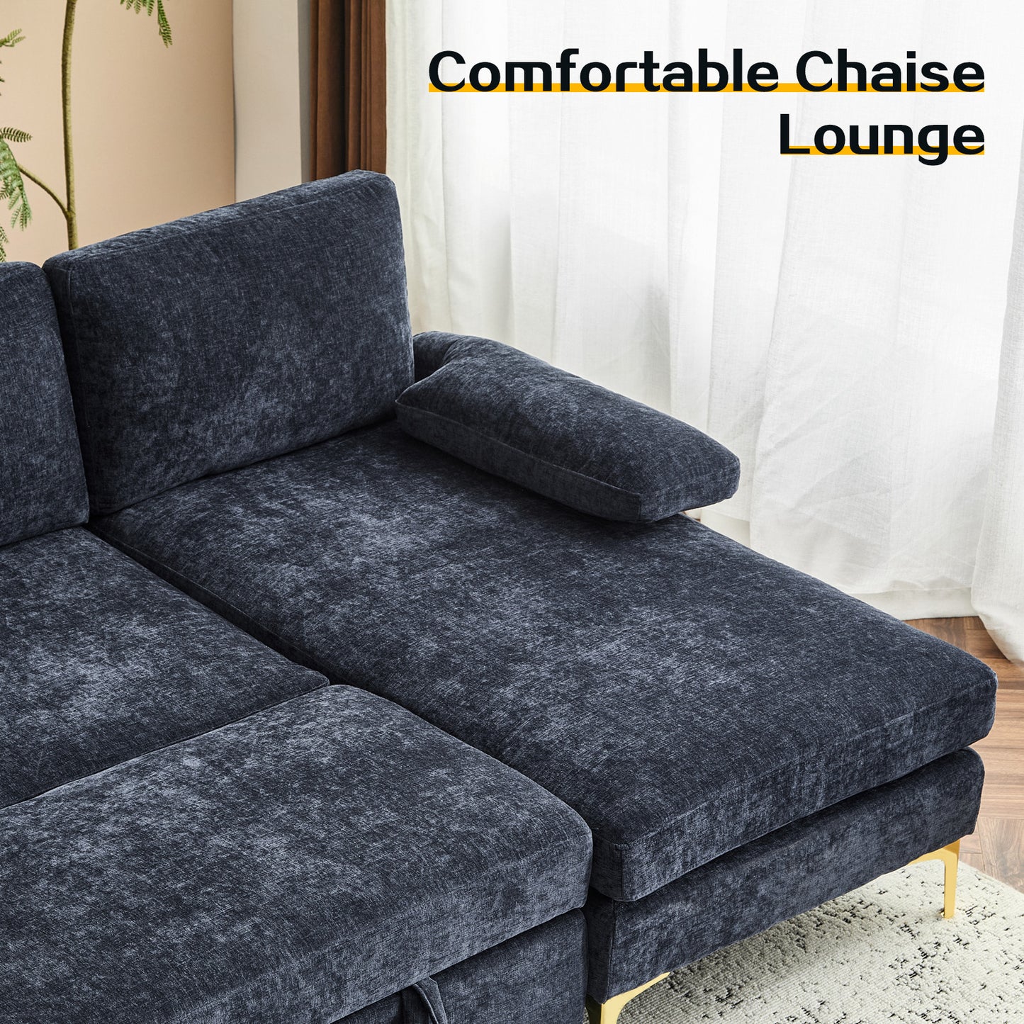 capri Comfortable Chenille U-Shaped Sectional Sofa Couch