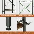 Capri Over The Toilet Storage Shelf, 4-Tier Freestanding Bathroom Organizers and Storage, above Toilet Space Saver Rack with Adjustable Shelves, Toilet Paper Holder and 9-Hooks, Rustic Brown