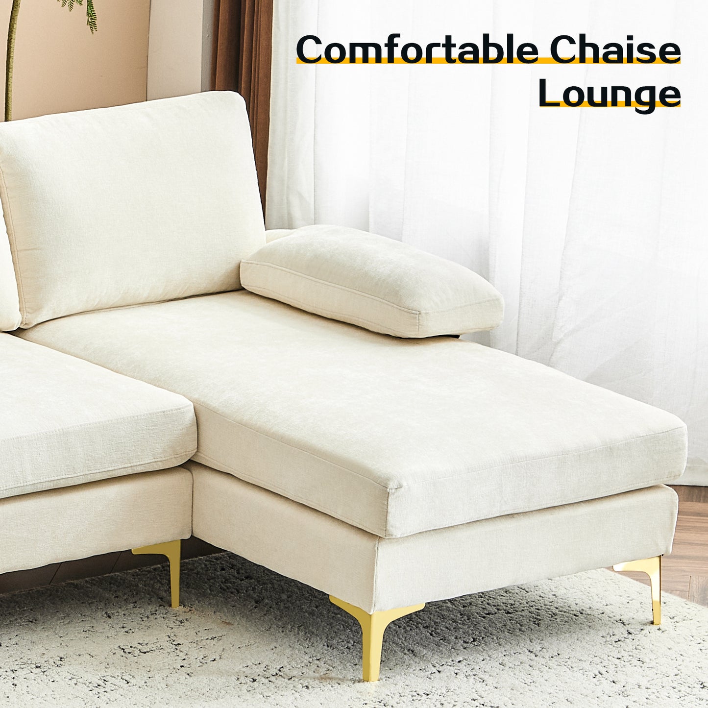 capri Comfortable Chenille U-Shaped Sectional Sofa Couch