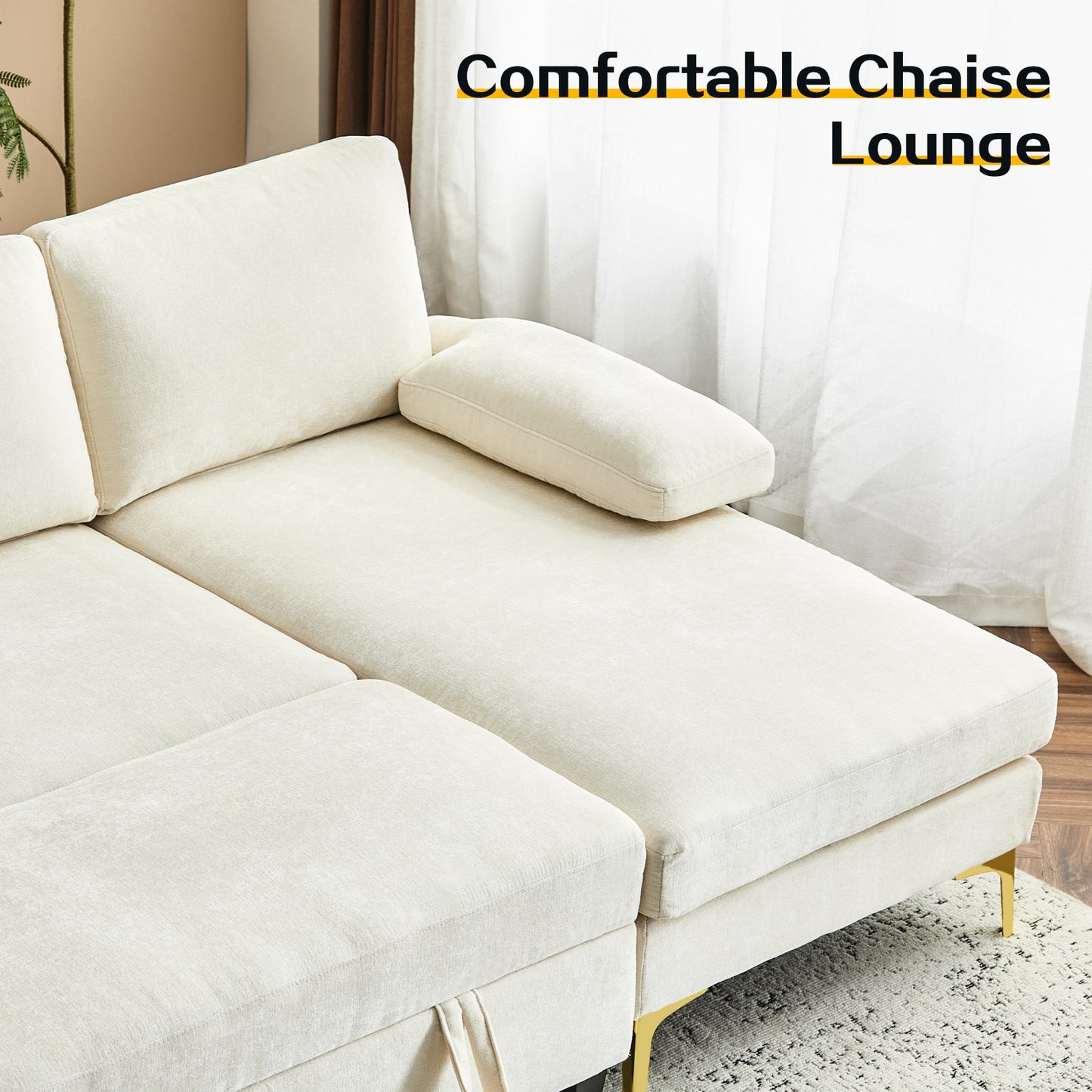 capri Comfortable Chenille U-Shaped Sectional Sofa Couch