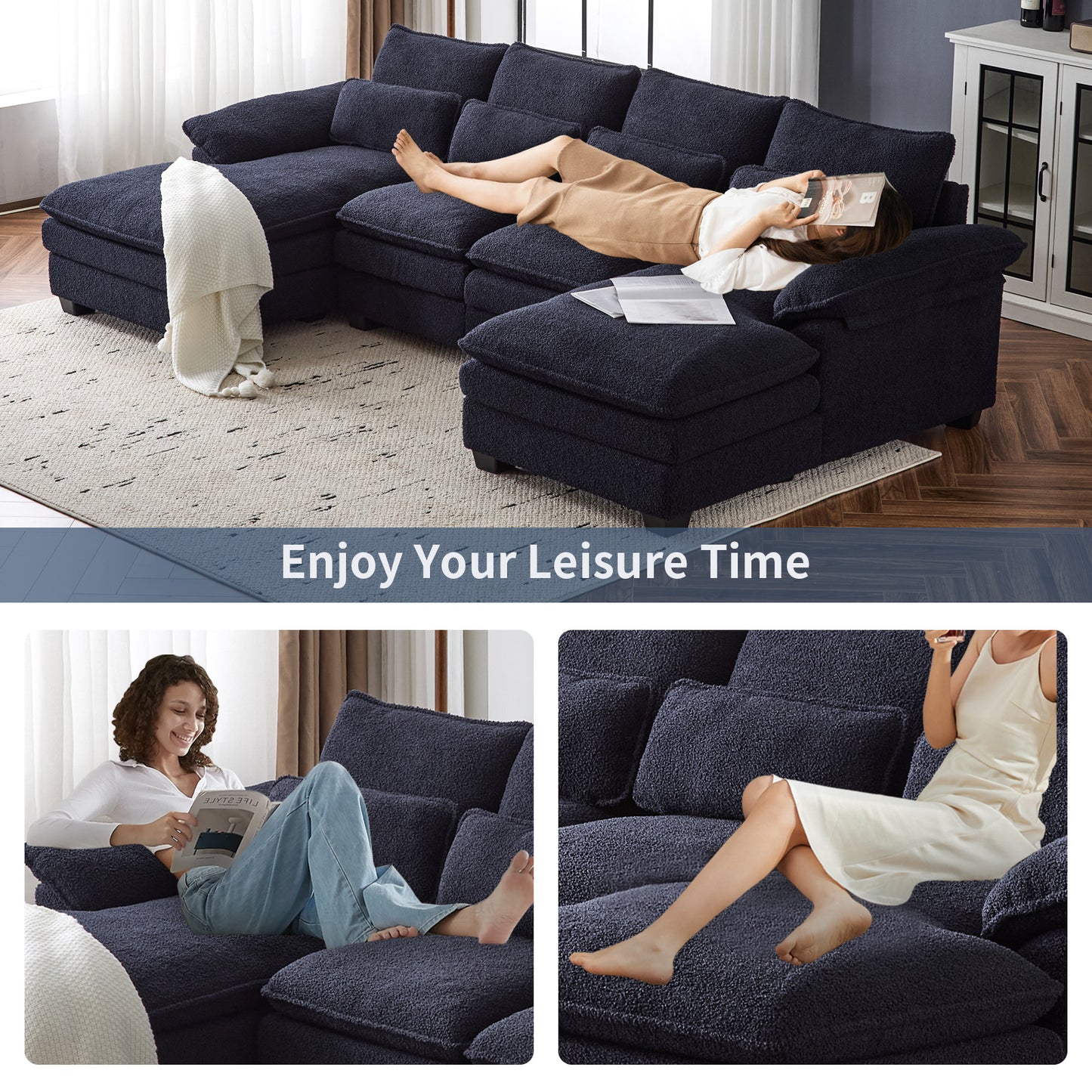 capri l-shaped sofa combination sofa with stirrups, available with dark seats
