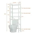 Capri Over The Toilet Storage Shelf, 4-Tier Freestanding Bathroom Organizers and Storage, above Toilet Space Saver Rack with Adjustable Shelves, Toilet Paper Holder and 9-Hooks, White