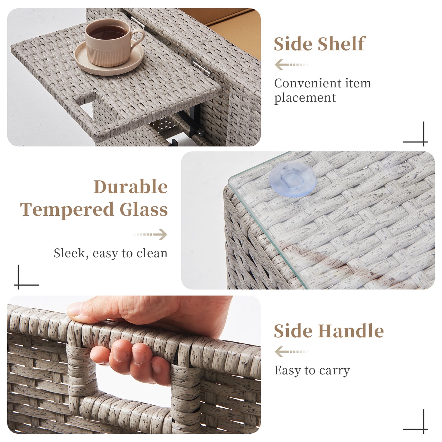 Double Wicker Sofa Set