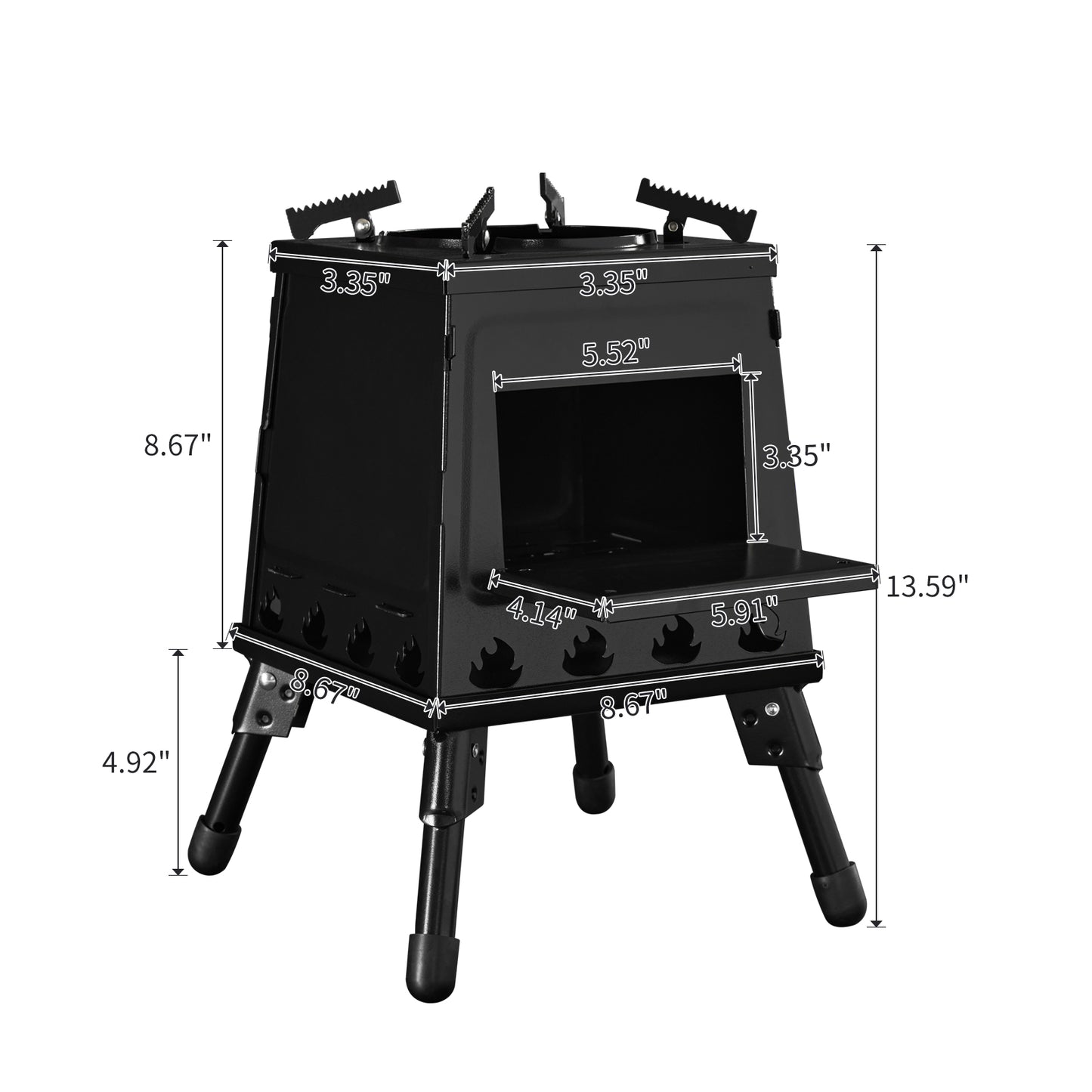 Capri Outdoor Wood Burning Stove, Portable Camping Wood Stove for Backpacking Outdoor Cooking, Easy to Carry and Assembly