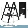 Capri 2 Step Ladder for Adults, Folding Step Stool with Anti-Slip Foot Pads and Widened Pedals, Portable Step Ladder for Kitchen, Household, Library, 330 lbs Capacity, Lightweight, Black