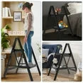 Capri 2 Step Ladder for Adults, Folding Step Stool with Anti-Slip Foot Pads and Widened Pedals, Portable Step Ladder for Kitchen, Household, Library, 330 lbs Capacity, Lightweight, Black
