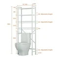 Capri 4-Tier Over-the-Toilet Storage Shelf, Bathroom Organizer Shelf Over Toilet, Freestanding Space Saver Rack with Adjustable Shelf and Basket, White