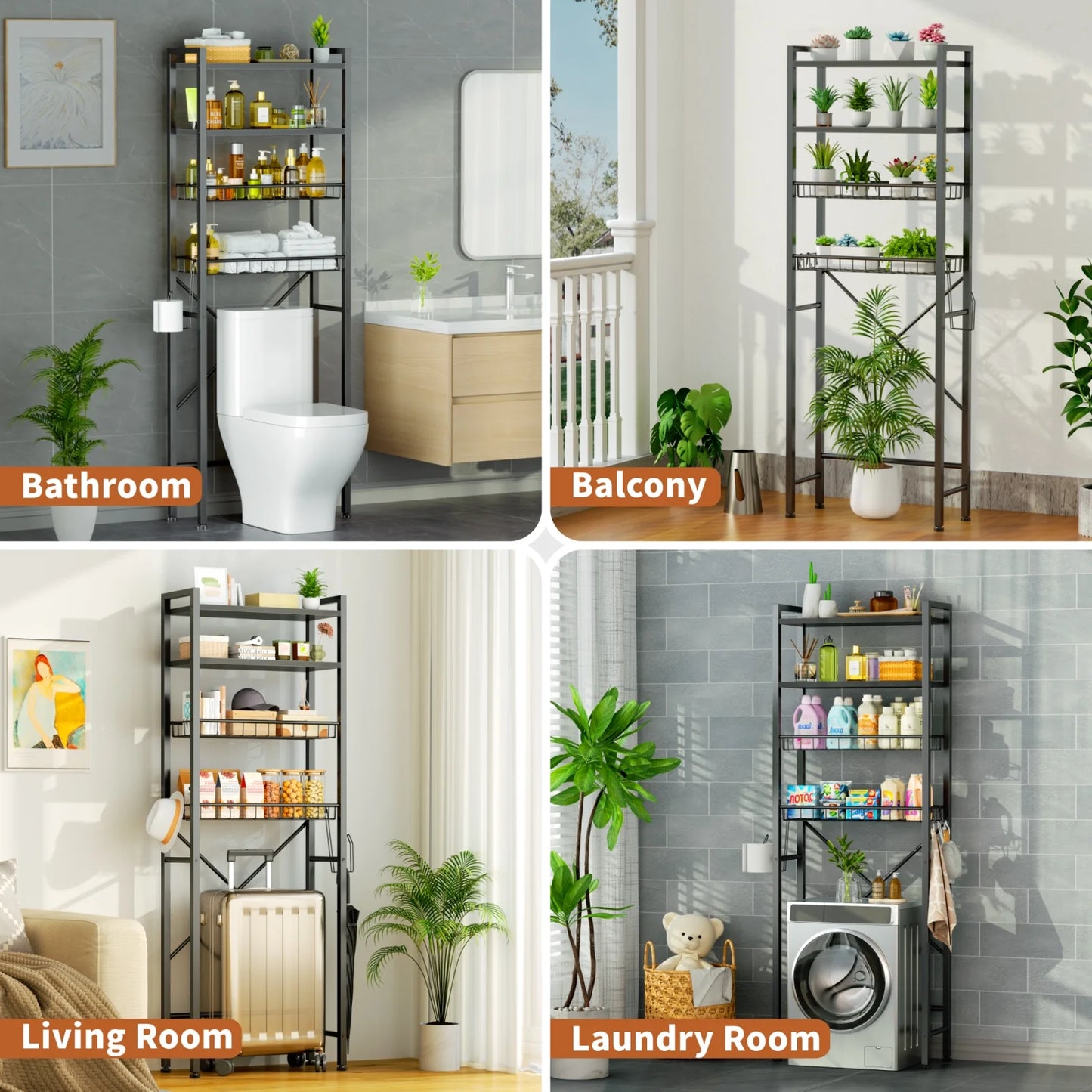 Capri over-the-toilet storage shelf
