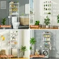 Capri Over The Toilet Storage Shelf, 4-Tier Freestanding Bathroom Organizers and Storage, above Toilet Space Saver Rack with Adjustable Shelves, Toilet Paper Holder and 9-Hooks, White