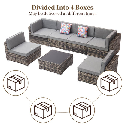 Capri 7 Pieces Patio Wicker Furniture Set
