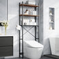 Capri 3-Shelf Over the Toilet Storage, Freestanding Metal Bathroom Organizers and Storage Shelf, Rustic Brown