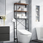 Capri 3-Shelf Over the Toilet Storage, Freestanding Metal Bathroom Organizers and Storage Shelf, Rustic Brown