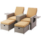 Double Wicker Sofa Set