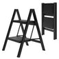 Capri 2 Step Ladder for Adults, Folding Step Stool with Anti-Slip Foot Pads and Widened Pedals, Portable Step Ladder for Kitchen, Household, Library, 330 lbs Capacity, Lightweight, Black