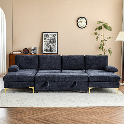 capri  Comfortable Chenille U-Shaped Sectional Sofa Couch