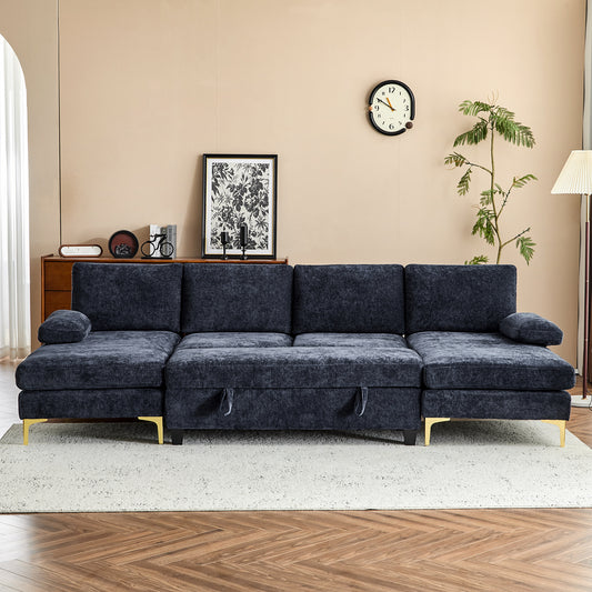 capri  Comfortable Chenille U-Shaped Sectional Sofa Couch