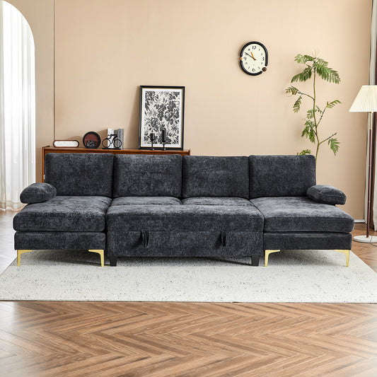 capri  Comfortable Chenille U-Shaped Sectional Sofa Couch