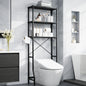 Capri 3-Shelf Over the Toilet Storage, Freestanding Metal Bathroom Organizers and Storage Shelf, Black