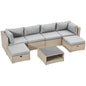 Capri 5 Pieces Outdoor Conversation Chaise Lounge Furniture