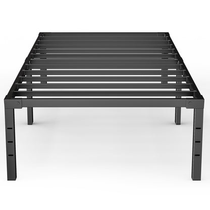 Capri Twin Bed Frame, 18 Inch Metal Platform Bed Frame, Heavy Duty, No Box Spring Needed, Easy Assembly, Black