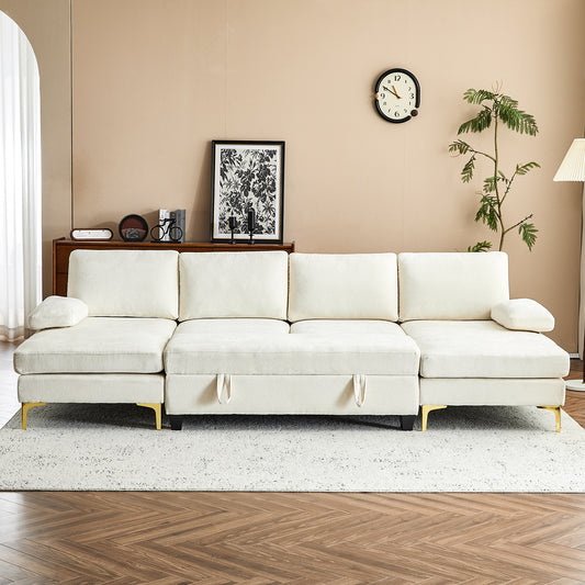 capri  Comfortable Chenille U-Shaped Sectional Sofa Couch