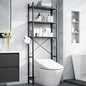 Capri 3-Shelf Over the Toilet Storage, Freestanding Metal Bathroom Organizers and Storage Shelf, Black