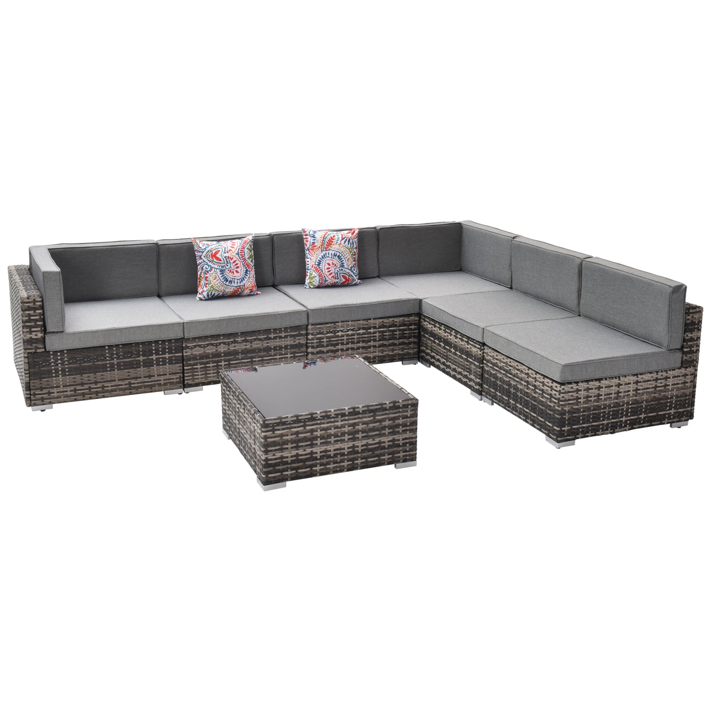 Capri 7 Pieces Patio Wicker Furniture Set