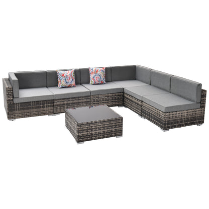 Capri 7 Pieces Patio Wicker Furniture Set