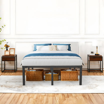 Capri Full Bed Frame, 18 Inch Metal Platform Bed Frame, Heavy Duty, No Box Spring Needed, Easy Assembly, Black