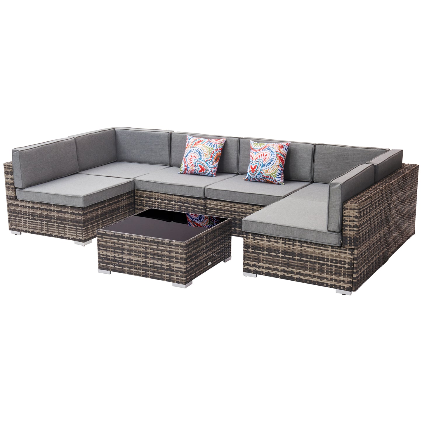 Capri 7 Pieces Patio Wicker Furniture Set