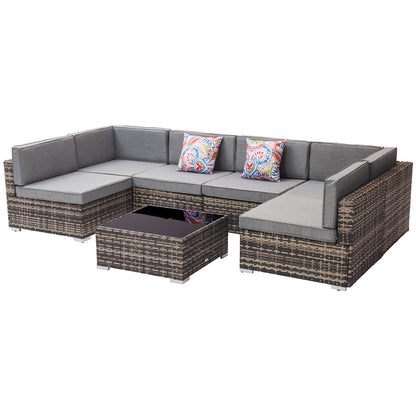 Capri 7 Pieces Patio Wicker Furniture Set