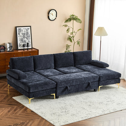 capri  Comfortable Chenille U-Shaped Sectional Sofa Couch