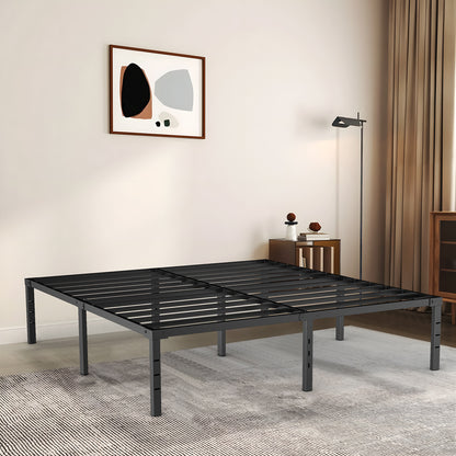Capri King Bed Frame, 18 Inch Metal Platform Bed Frame, Heavy Duty, No Box Spring Needed, Easy Assembly, Black