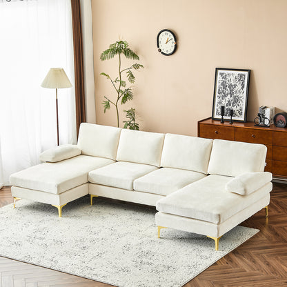 capri  Comfortable Chenille U-Shaped Sectional Sofa Couch