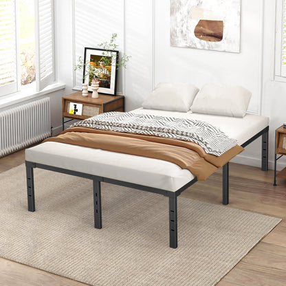 Capri Full Bed Frame, 18 Inch Metal Platform Bed Frame, Heavy Duty, No Box Spring Needed, Easy Assembly, Black
